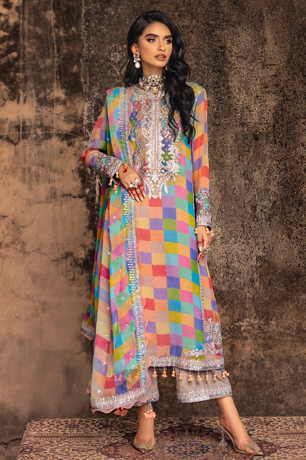 Linen embroidery stock