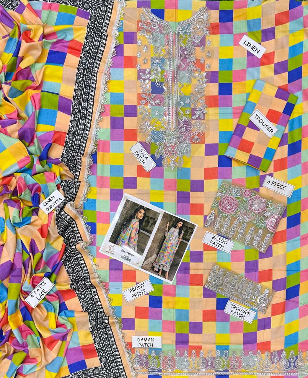 Linen embroidery stock